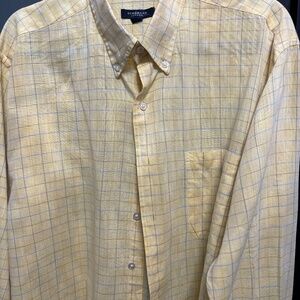 Burberry London  Blue Label Men's Nova Check Button Down Shirt Yellow & Blue NEW